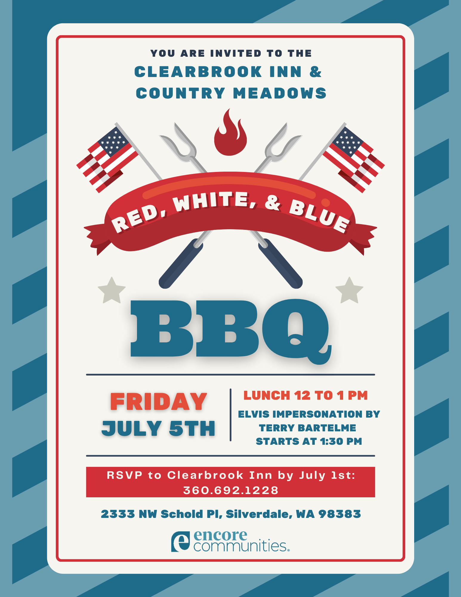 Red, White, & Blue BBQ! | Clearbrook Inn & Country Meadows - Encore ...