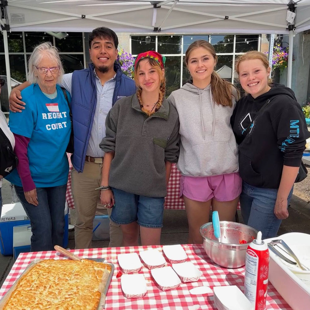 group at outdoor bbq