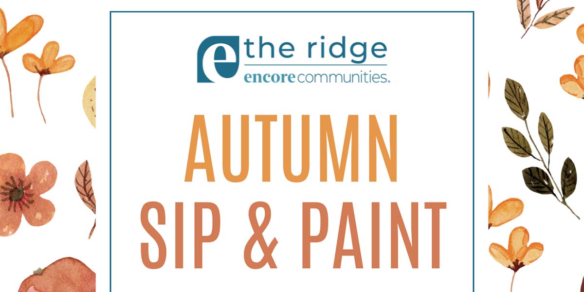 The Ridge Autumn Sip & Paint - Friday, October 18th from 2pm to 4pm