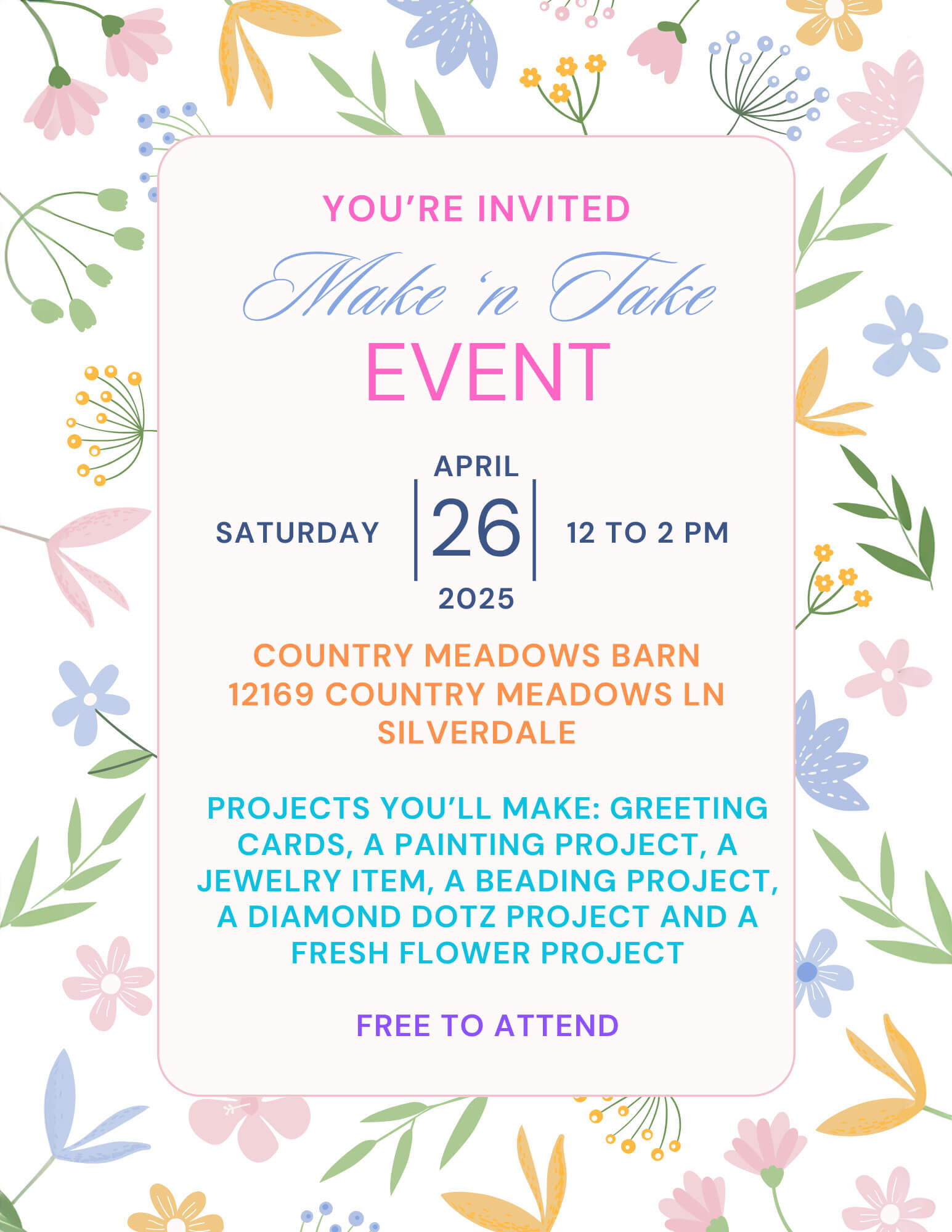 You're invited to our Make n' Take event