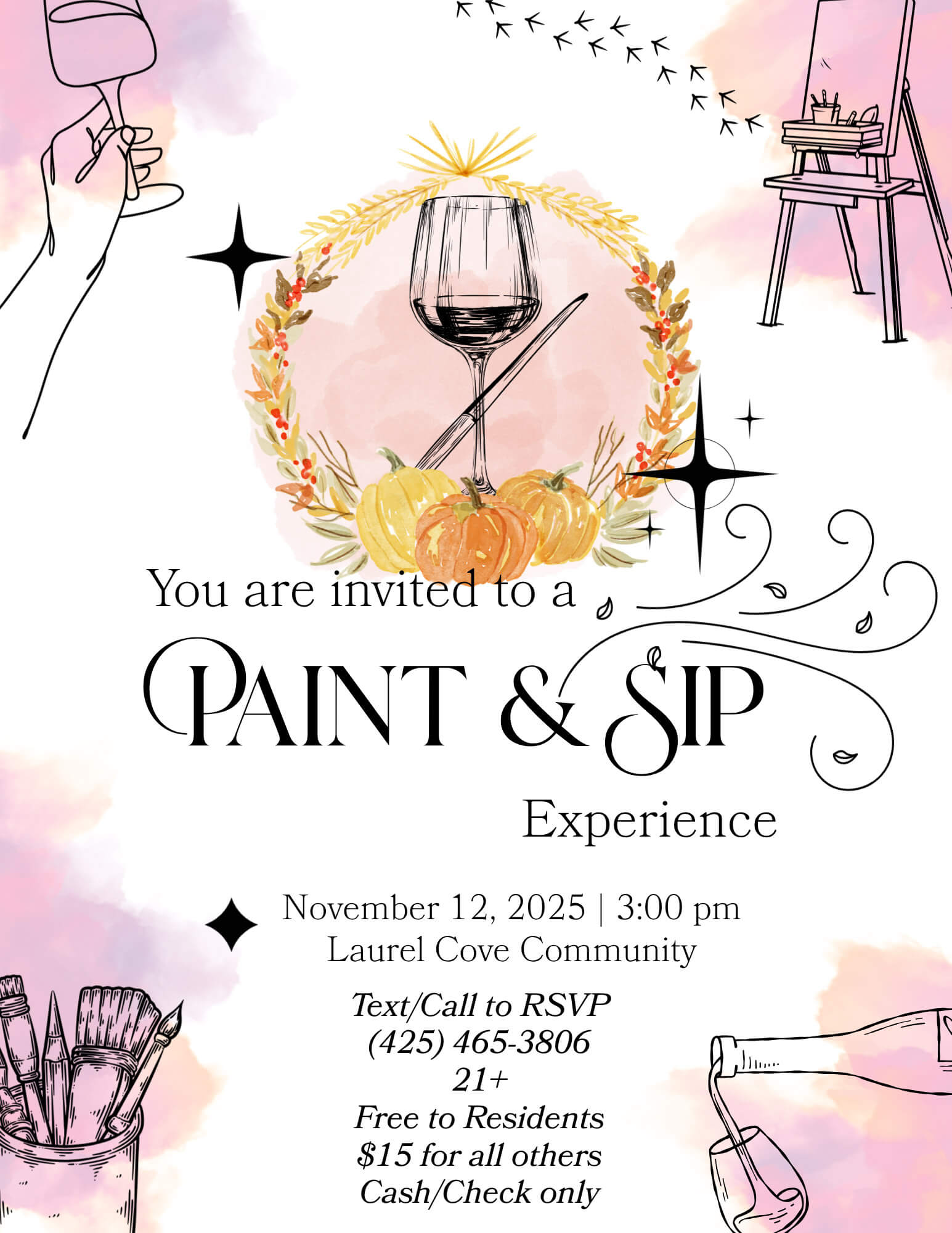 You are invited to a Paint & Sip Experience! Event