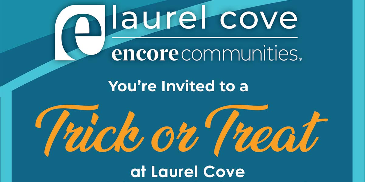 blue and orange flier for laurel cove trick or treat