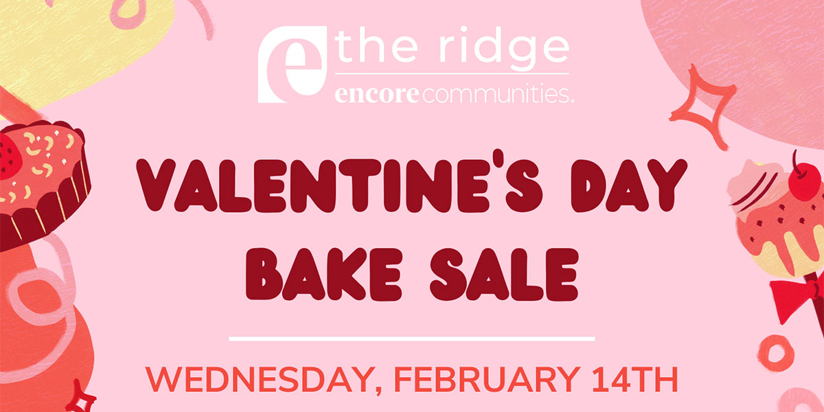 valentine's day bake sale text over pink background